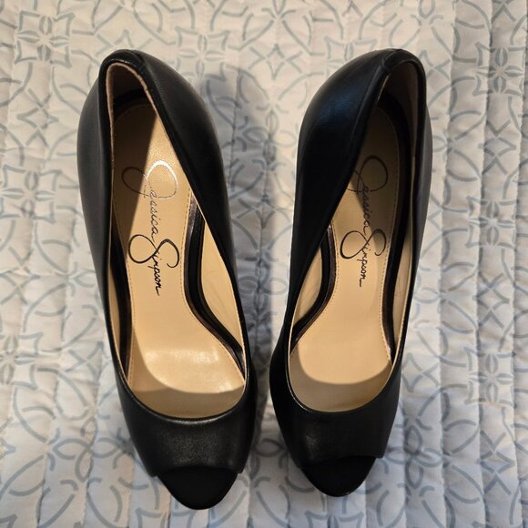 Jessica Simpson Black Peep Toe Heels - Picture 6 of 11